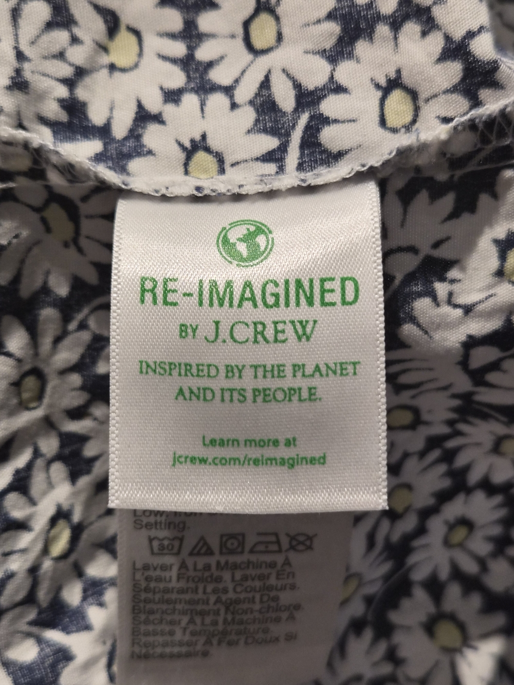 J. Crew Sleeveless Daisy-Print Collared Blouse - Navy & White - Picture 3 of 6